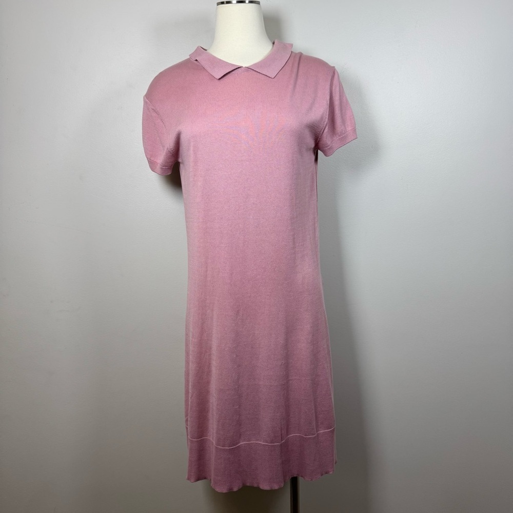 Lacoste Shirt Midi Dress Silk Blend size 38 Medium